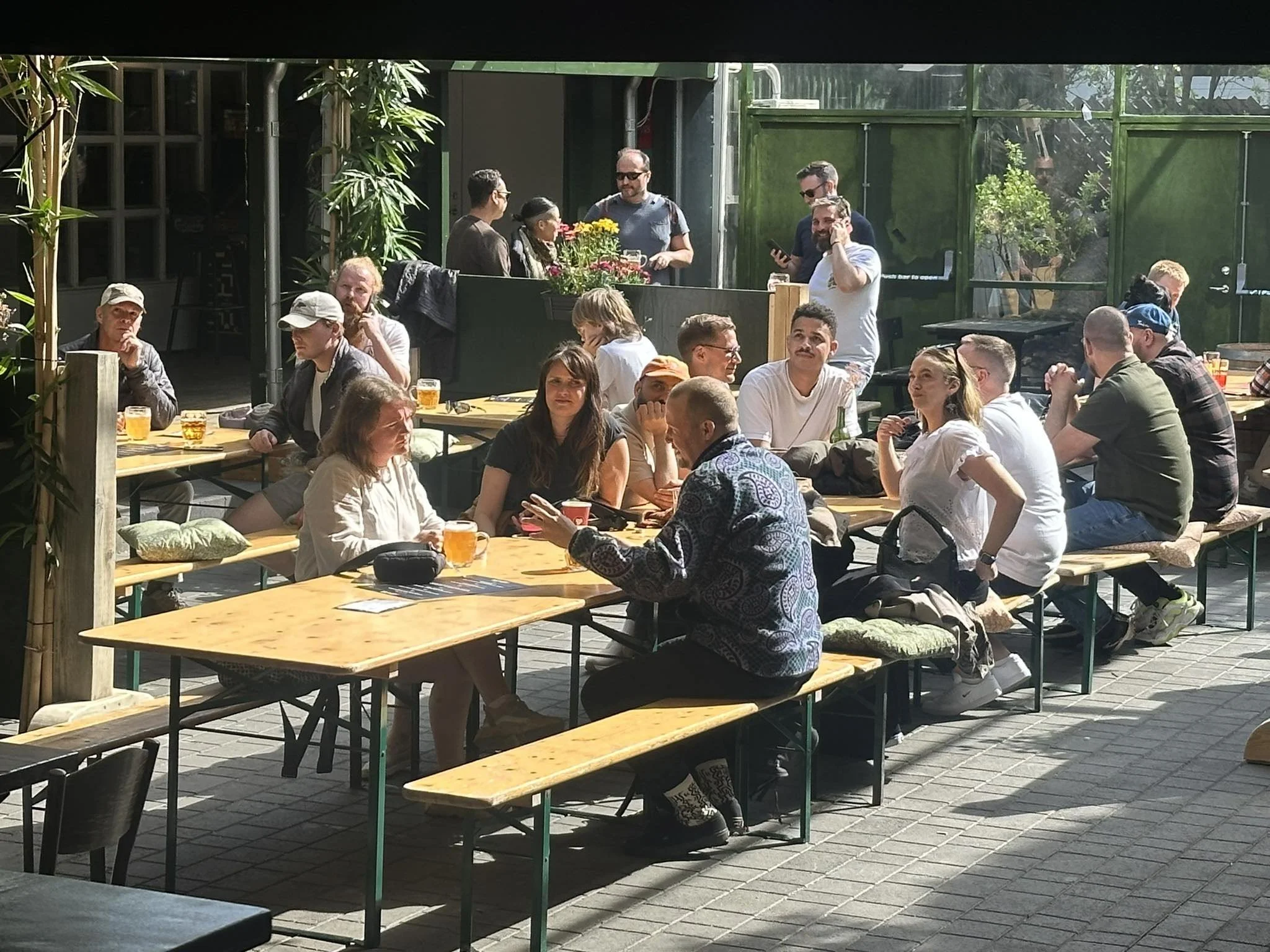 Guests in the beer garden